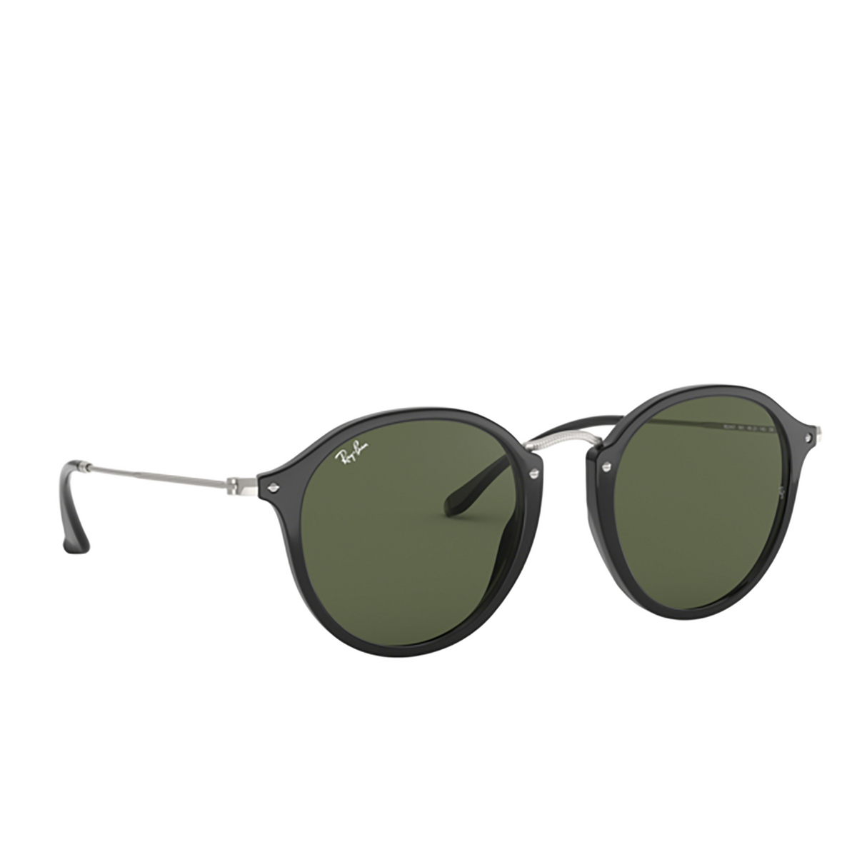 Ray-Ban ROUND Sunglasses 901 BLACK - three-quarters view