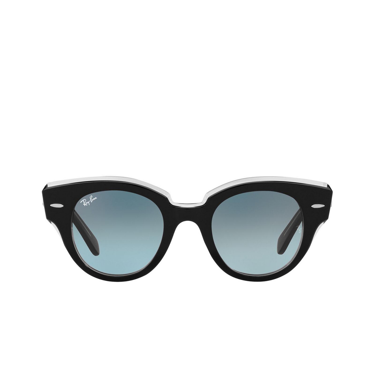 Ray-Ban ROUNDABOUT Sunglasses 12943M Black on Transparent - front view