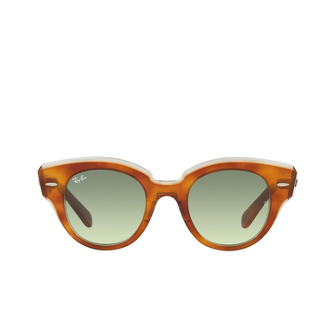 Ray-Ban ROUNDABOUT Sunglasses 1325BH havana on transparent green - front view