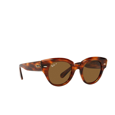 Ray-Ban ROUNDABOUT Sunglasses 954/57 striped havana - three-quarters view