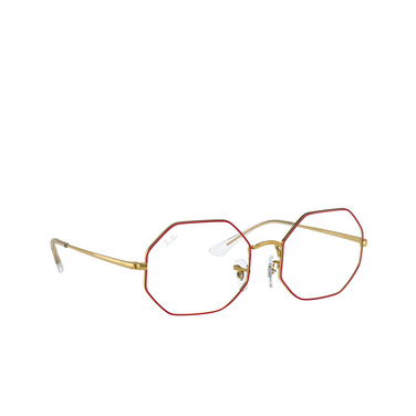 Ray-Ban RX1972V Eyeglasses 3106 red on legend gold - three-quarters view