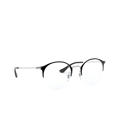 Ray-Ban RX3578V Korrektionsbrillen 2861 black on silver - Dreiviertelansicht
