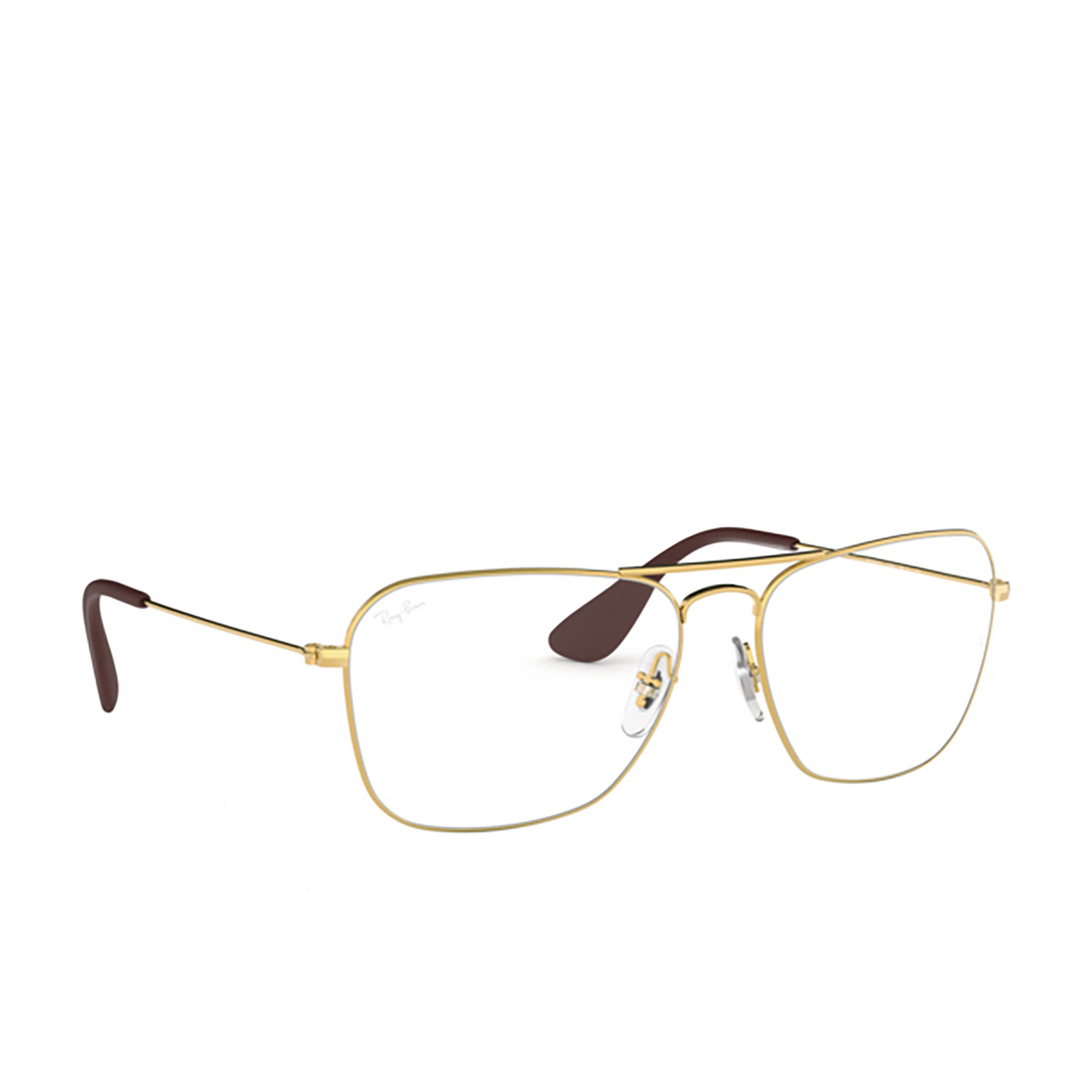 Ray-Ban® Aviator Eyeglasses: RX3610V color Gold 2500 - three-quarters view.