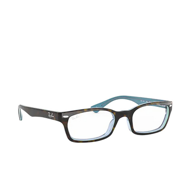 Ray-Ban RX5150 Eyeglasses 5023 havana on transparent azure - three-quarters view