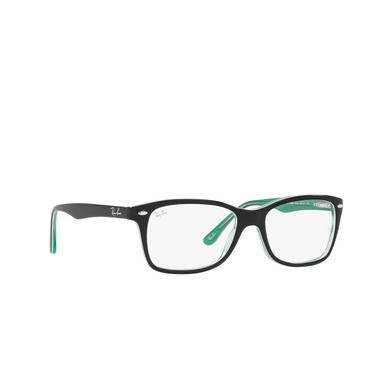Gafas graduadas Ray-Ban RX5228 8121 black on transparent green - Vista tres cuartos