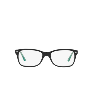Gafas graduadas Ray-Ban RX5228 8121 black on transparent green - Vista delantera