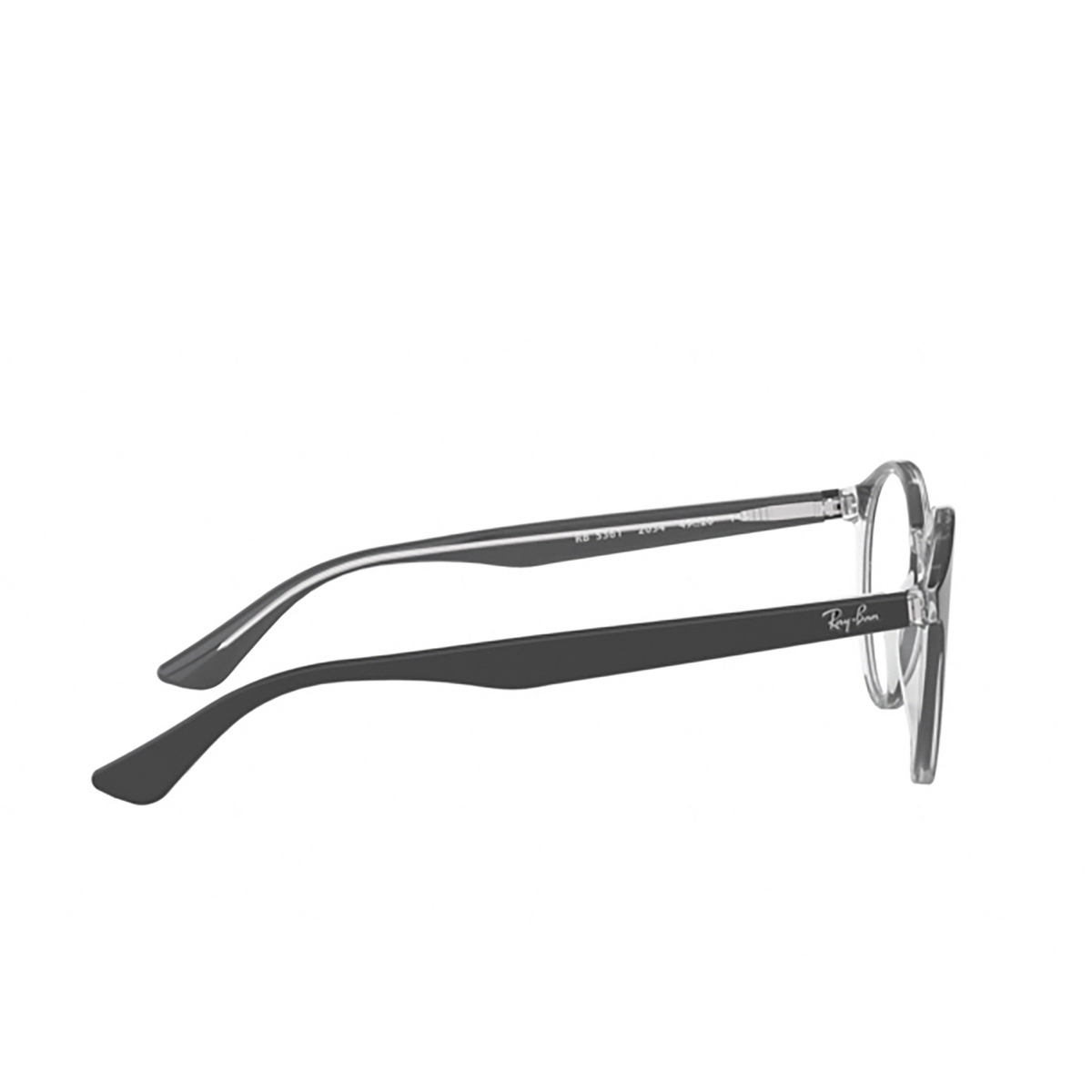 Ray-Ban® Round Eyeglasses: RX5361 color Top Black On Transparent 2034 - 3/3.