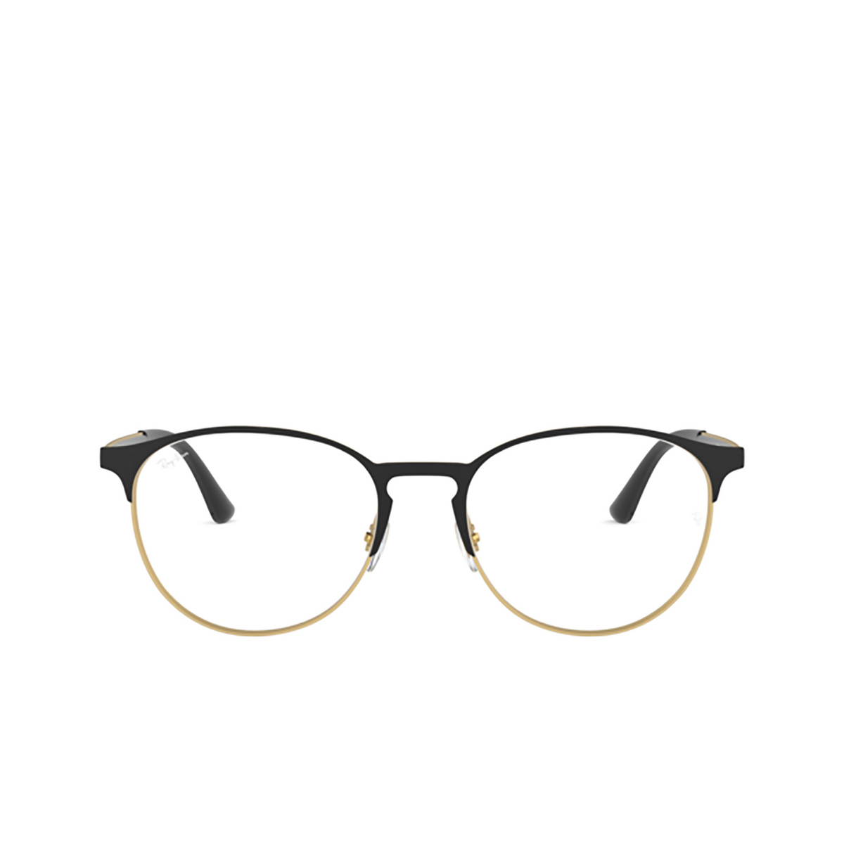 Ray-Ban RX6375 Eyeglasses 3051 MATT BLACK ON RUBBER GOLD - front view