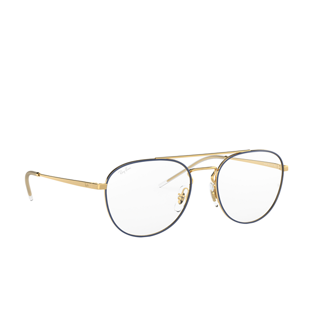 Occhiali da vista Ray-Ban RX6414 2979 Gold Top Blue - tre quarti
