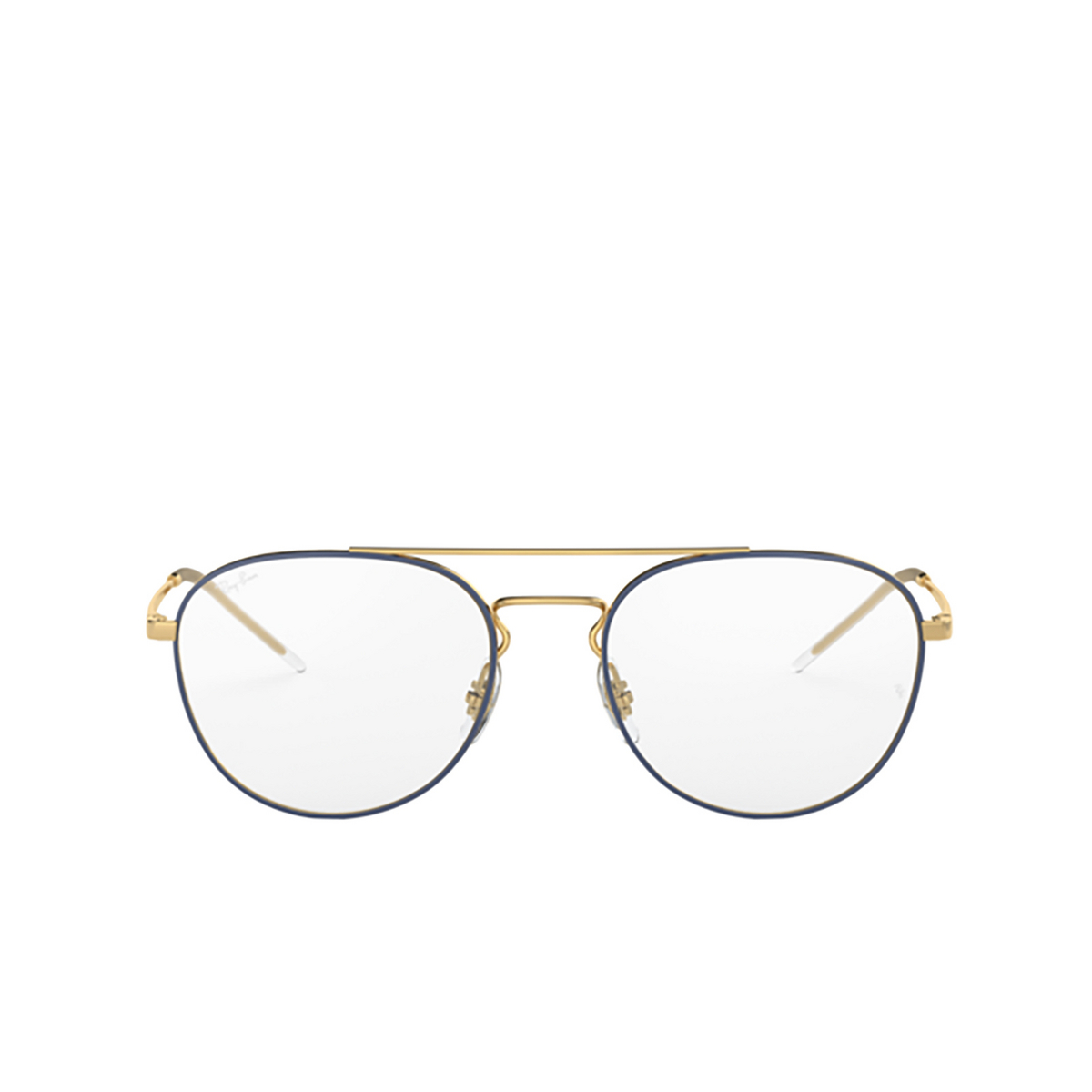 Ray-Ban® Aviator Eyeglasses: RX6414 color Gold Top Blue 2979 - front view.
