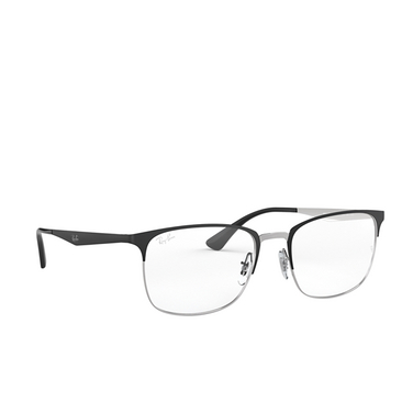 Ray-Ban RX6421 Eyeglasses 2997 silver on top matte black - three-quarters view