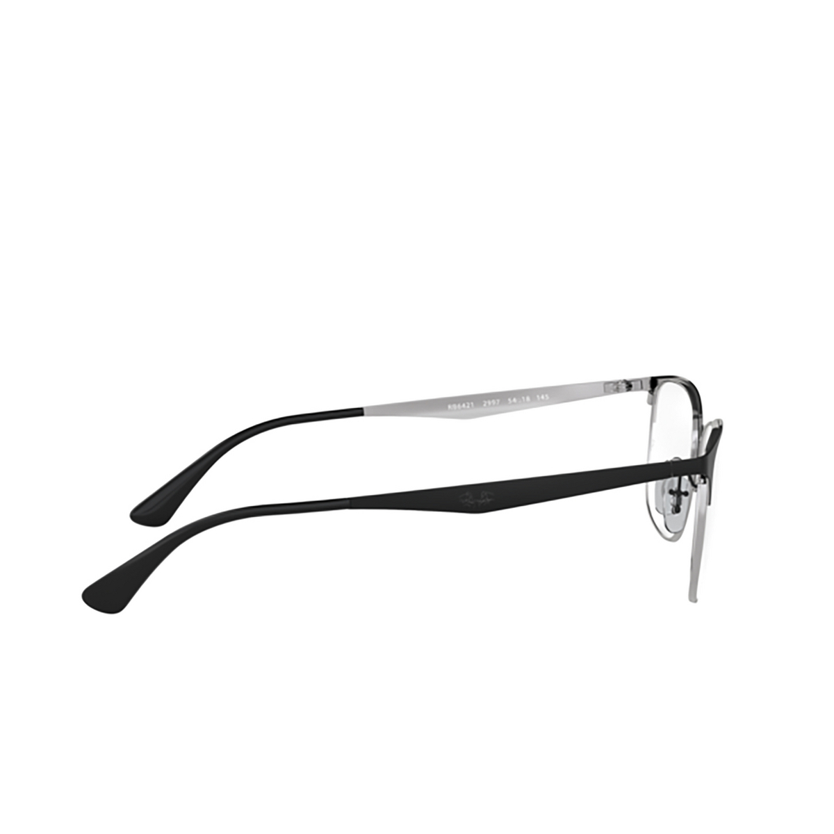 Ray-Ban RX6421 Eyeglasses 2997 SILVER ON TOP MATTE BLACK - product thumbnail 3/4