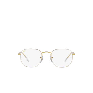 Ray-Ban RX6448 Eyeglasses 3104 white on legend gold - front view