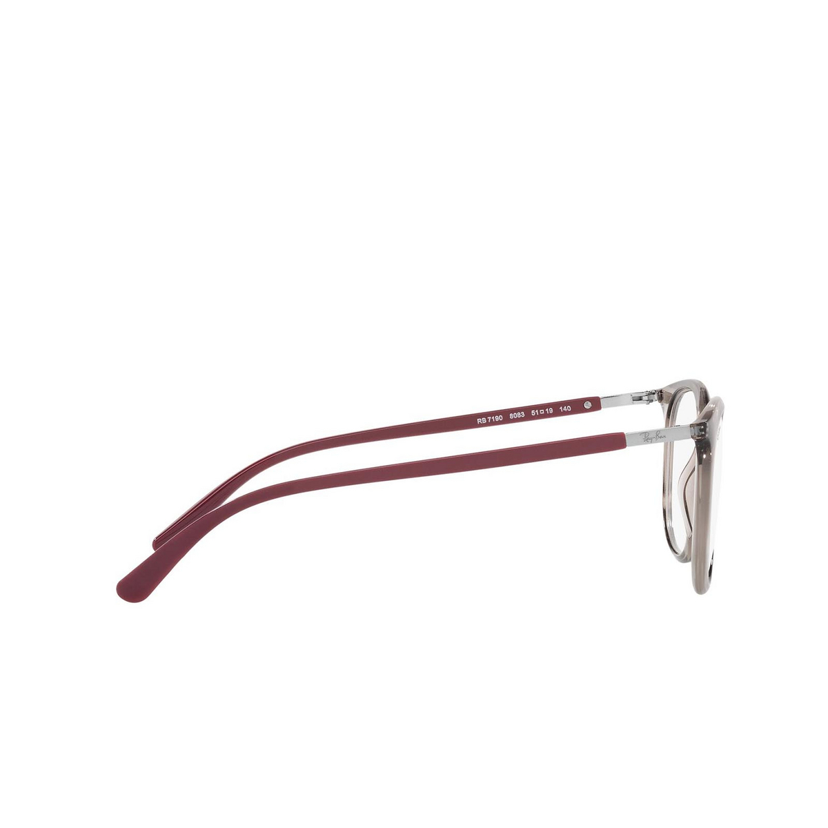 Ray-Ban® Square Eyeglasses: RX7190 color Transparent Grey 8083 - 3/3.