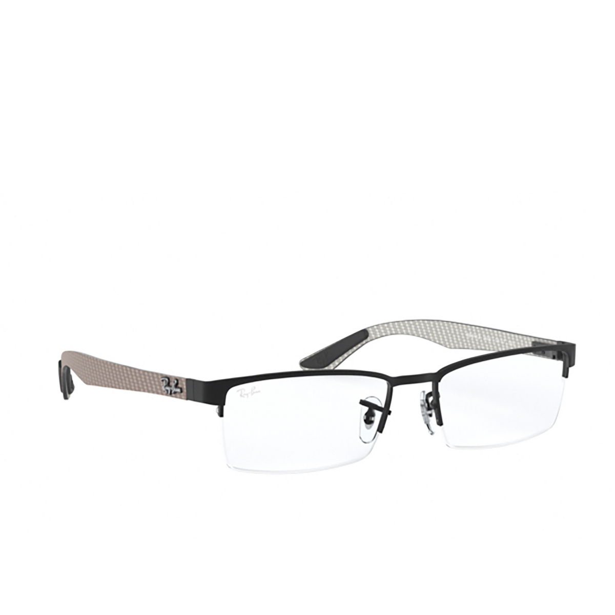Ray-Ban® Rectangle Eyeglasses: RX8412 color Matte Black 2503 - 2/3.