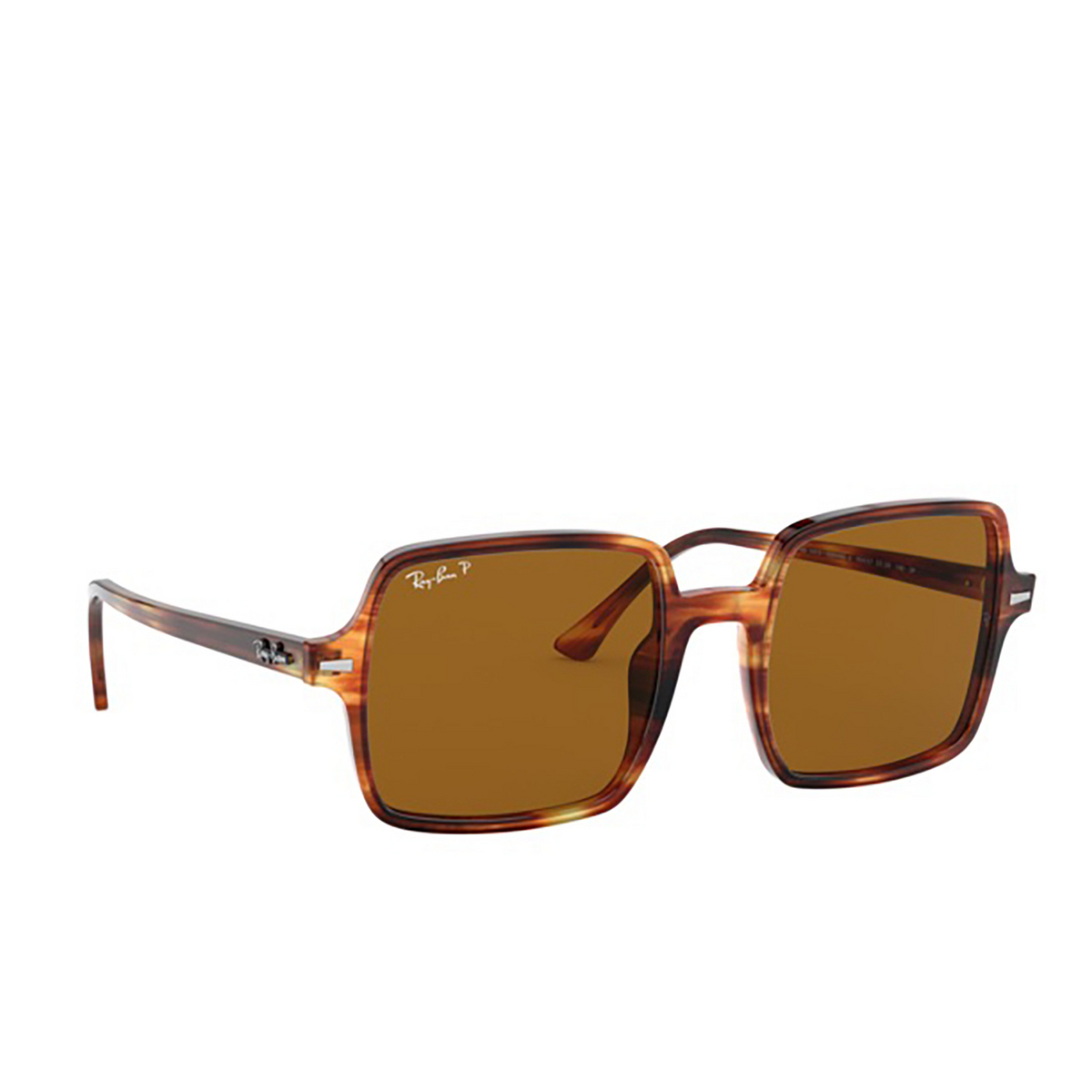 Ray-Ban SQUARE II Sunglasses 954/57 Striped Havana - three-quarters view