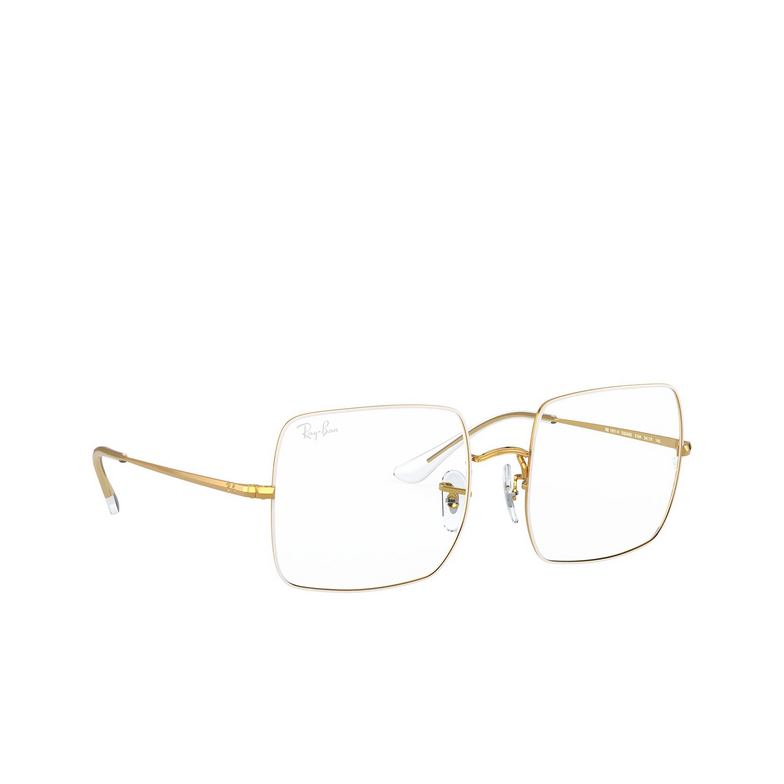 Ray-Ban SQUARE Eyeglasses 3104 white on legend gold - 2/4