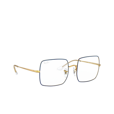Ray-Ban SQUARE Korrektionsbrillen 3105 blue on legend gold - Dreiviertelansicht