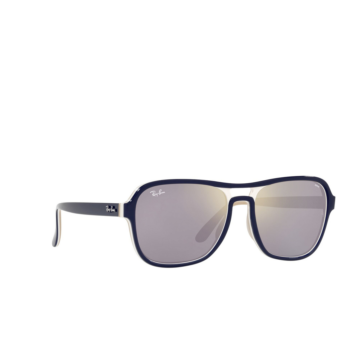 Ray-Ban STATE SIDE Sunglasses 6548B3 Blu Creamy Light Brown - three-quarters view