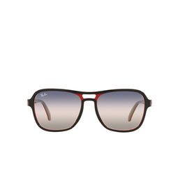 Ray-Ban® Square Sunglasses: RB4356 State Side color 6549GE Black Red Light Gray 