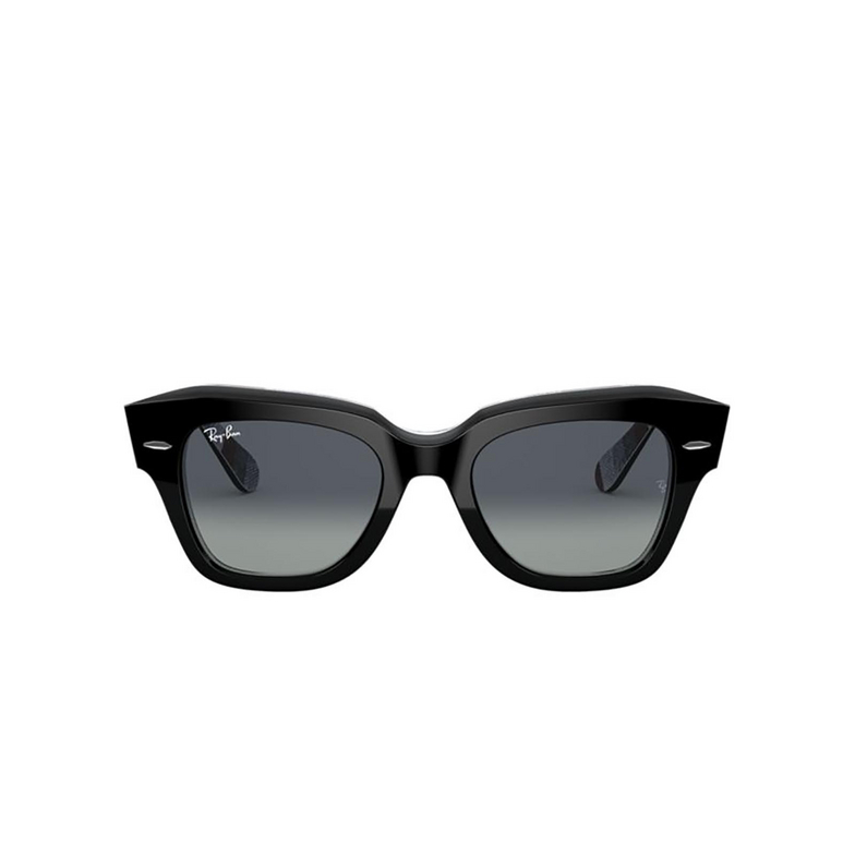 Ray-Ban STATE STREET Sunglasses 13183A black on chevron grey / burgundy - 1/4