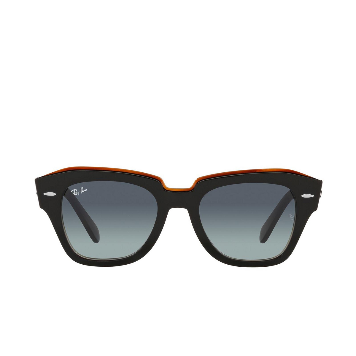 Ray-Ban STATE STREET Sunglasses 132241 Black on Transparent Brown - front view