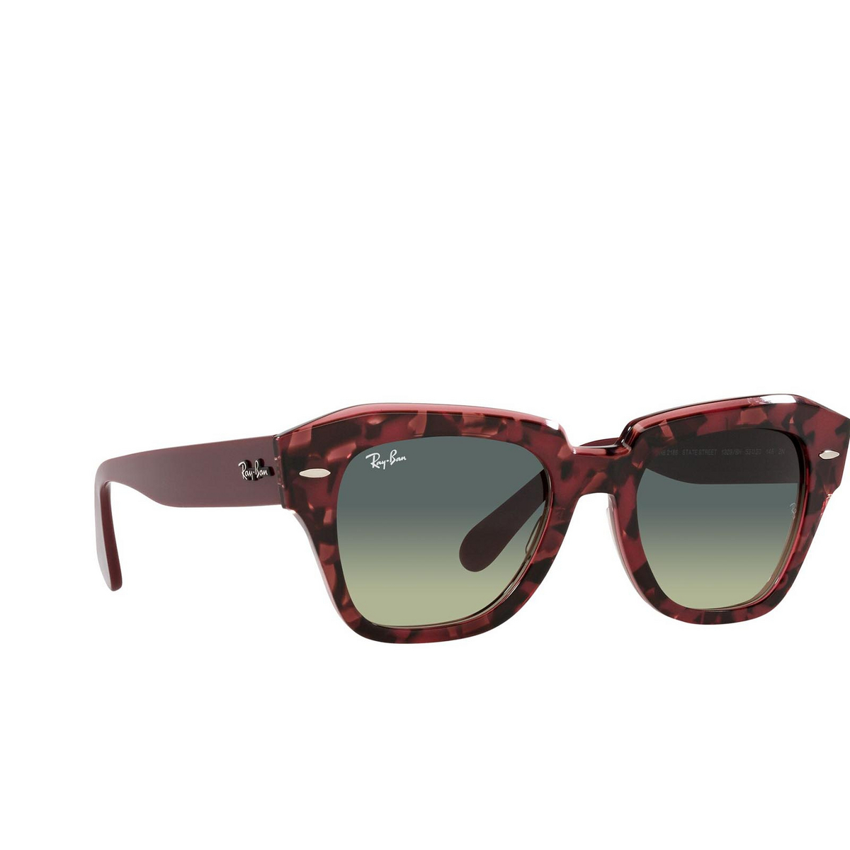 Ray-Ban® Square Sunglasses: State Street RB2186 color Havana On Transparent Purple 1323BH - product thumbnail 2/3.