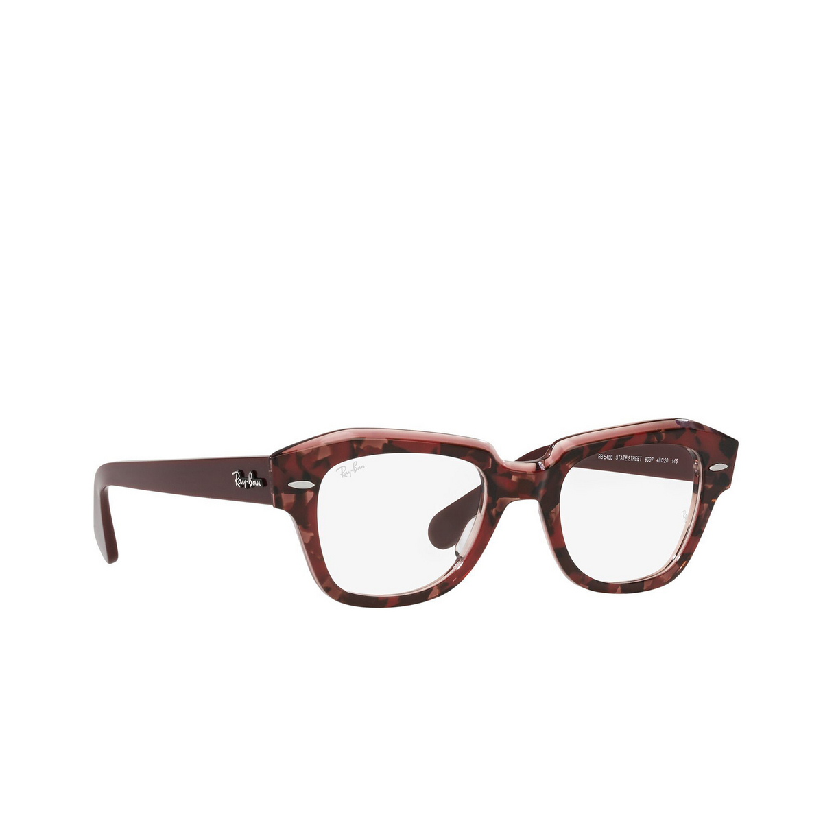 Ray-Ban STATE STREET Eyeglasses 8097 Havana On Transparent Purple - three-quarters view