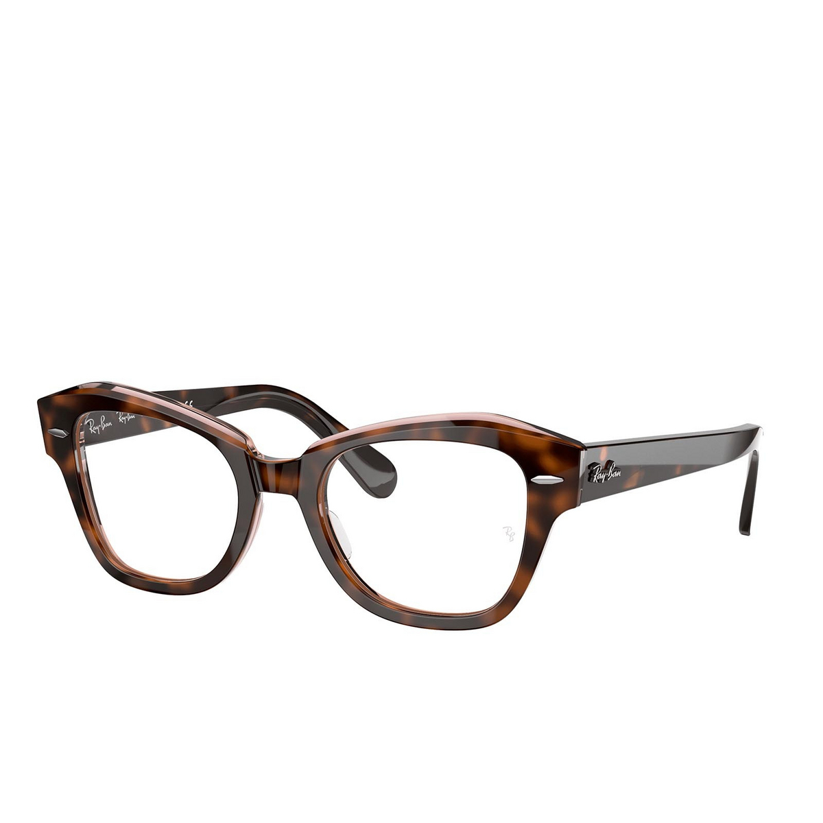 Ray-Ban STATE STREET Eyeglasses 8098 Havana On Transparent Pink - three-quarters view