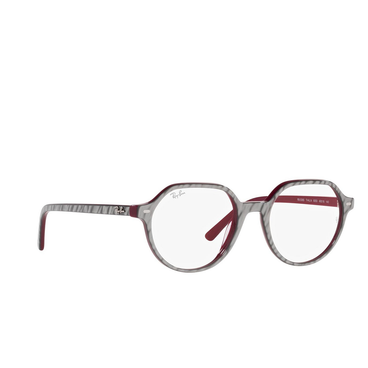 Ray-Ban THALIA Eyeglasses 8050 Wrinkled Grey on Bordeaux - three-quarters view