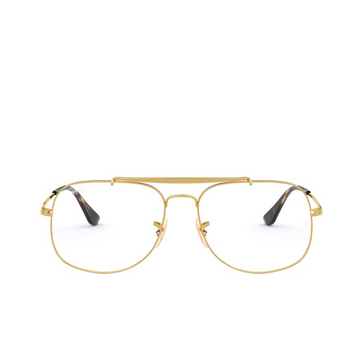 Ray-Ban® Aviator Eyeglasses: The General RX6389 color Gold 2500 - front view.