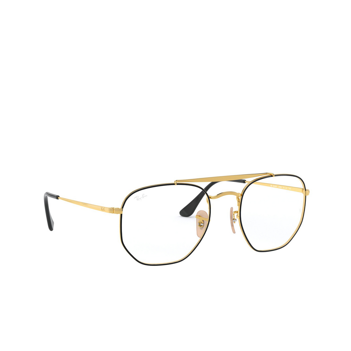 Ray-Ban® Irregular Eyeglasses: The Marshal RX3648V color Black On Arista 2946 - three-quarters view.