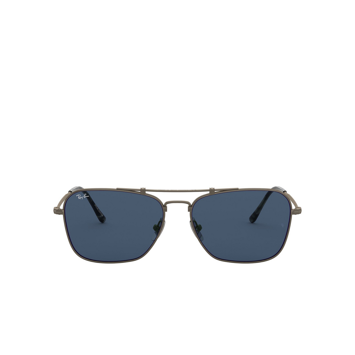 Ray-Ban® Square Sunglasses: Titanium RB8136 color Demi Gloss Pewter 9138T0 - front view.