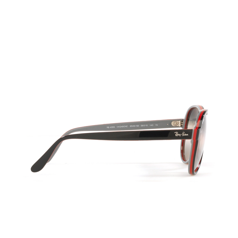 Ray-Ban VAGABOND Sunglasses 6549GE black red light grey - 3/4