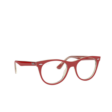 Ray-Ban WAYFARER II Eyeglasses 5987 red on transparent grey - three-quarters view