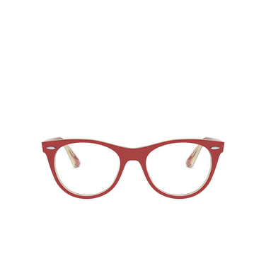 Gafas graduadas Ray-Ban WAYFARER II 5987 red on transparent grey - Vista delantera