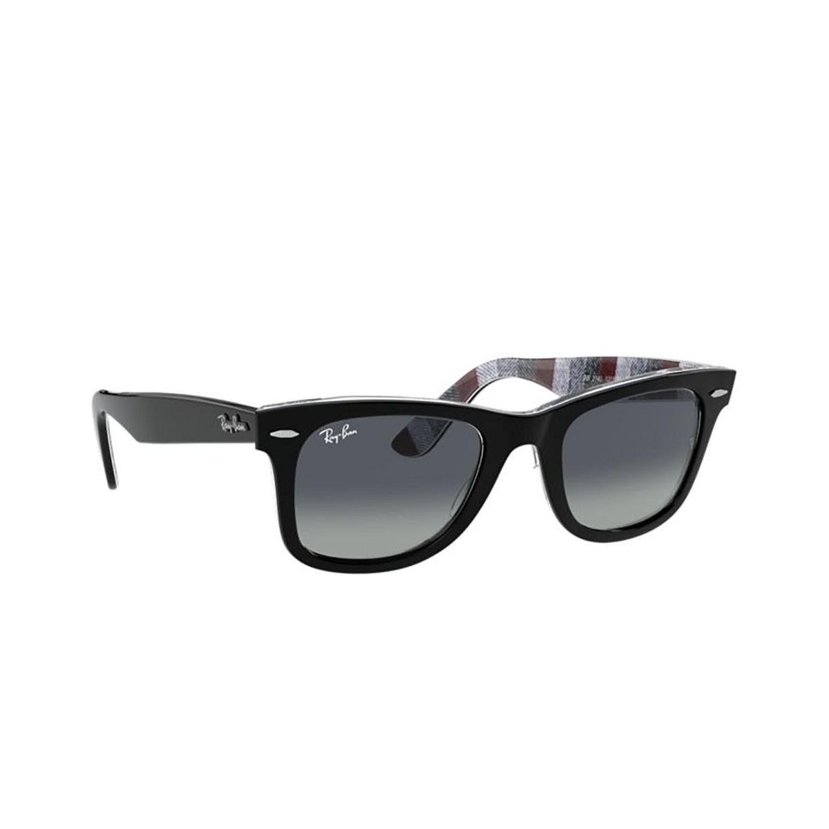 Ray-Ban WAYFARER Sunglasses 13183A BLACK ON CHEVRON GREY / BURGUNDY - three-quarters view