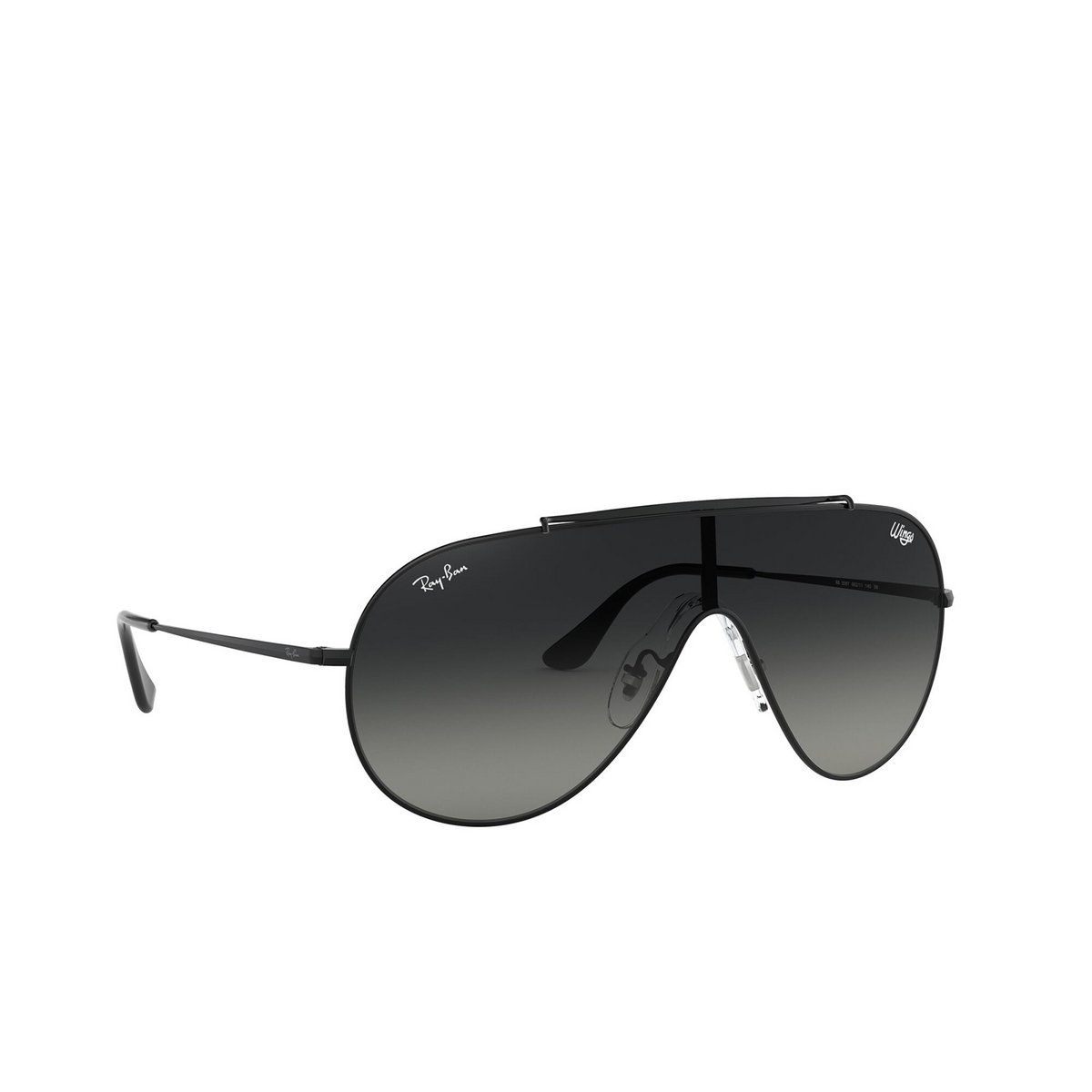 Ray-Ban WINGS Sunglasses 002/11 Black - three-quarters view