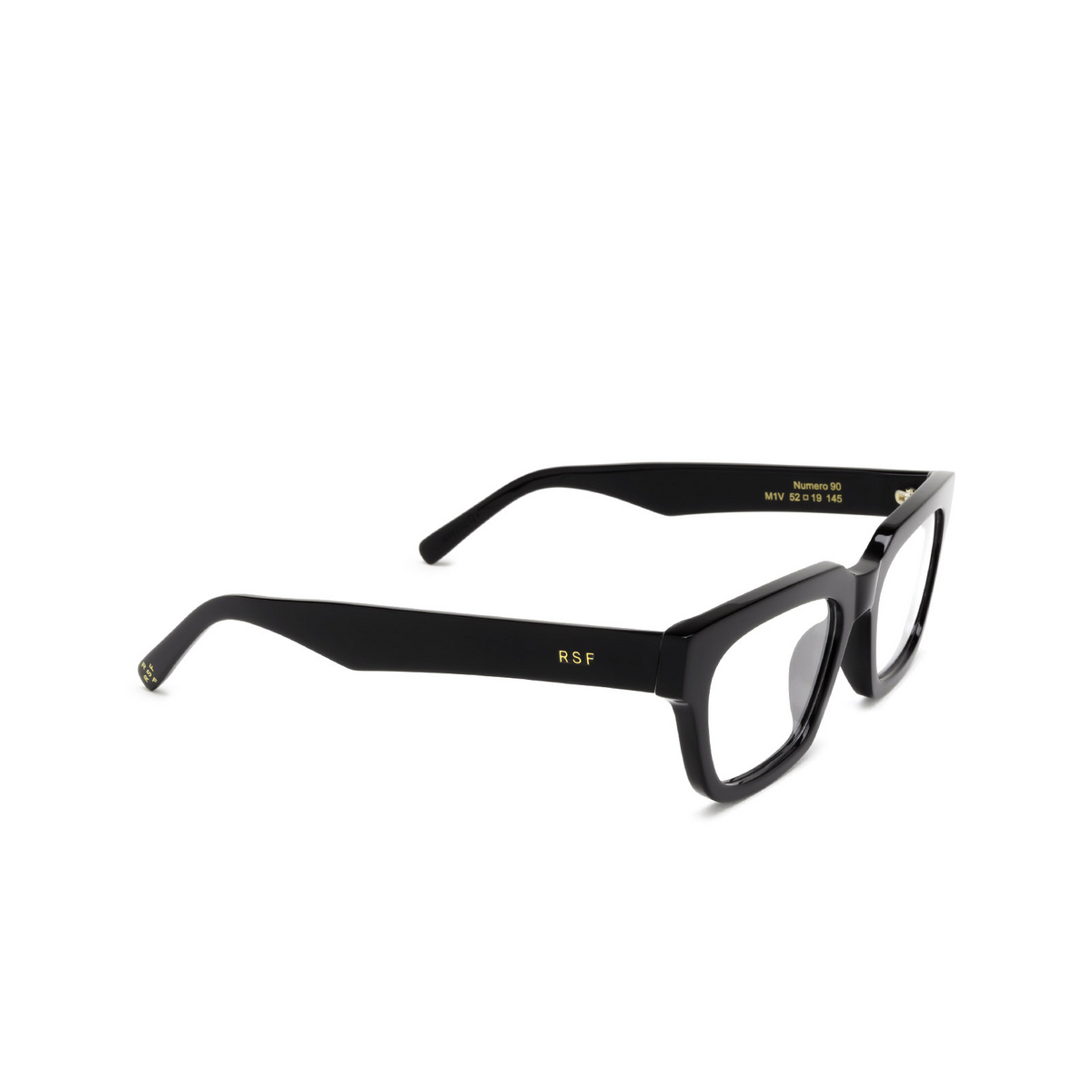 Retrosuperfuture® Rectangle Eyeglasses: NUMERO 90 color Nero M1V - three-quarters view.