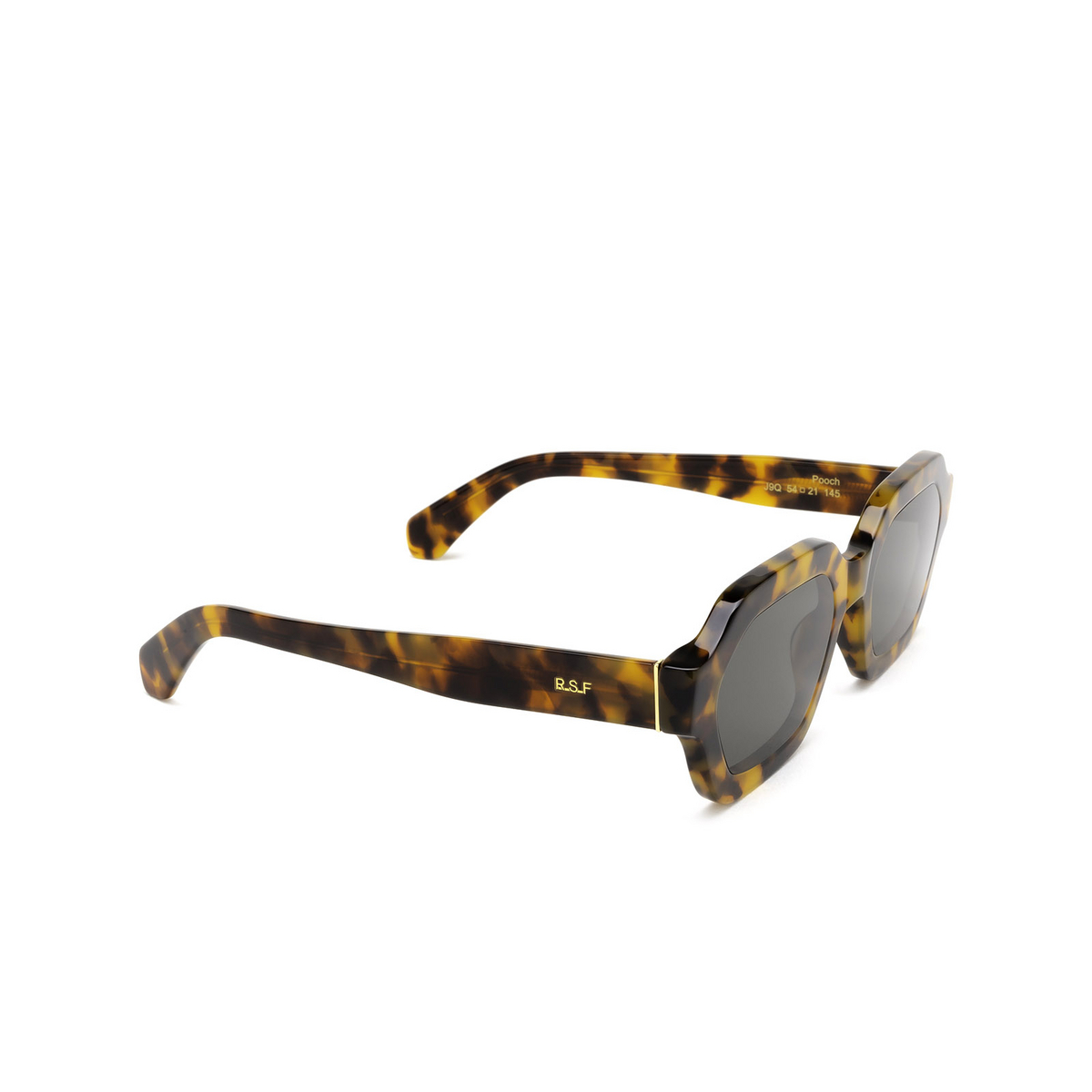 Retrosuperfuture® Rectangle Sunglasses: Pooch color Spotted Havana J9Q - three-quarters view.