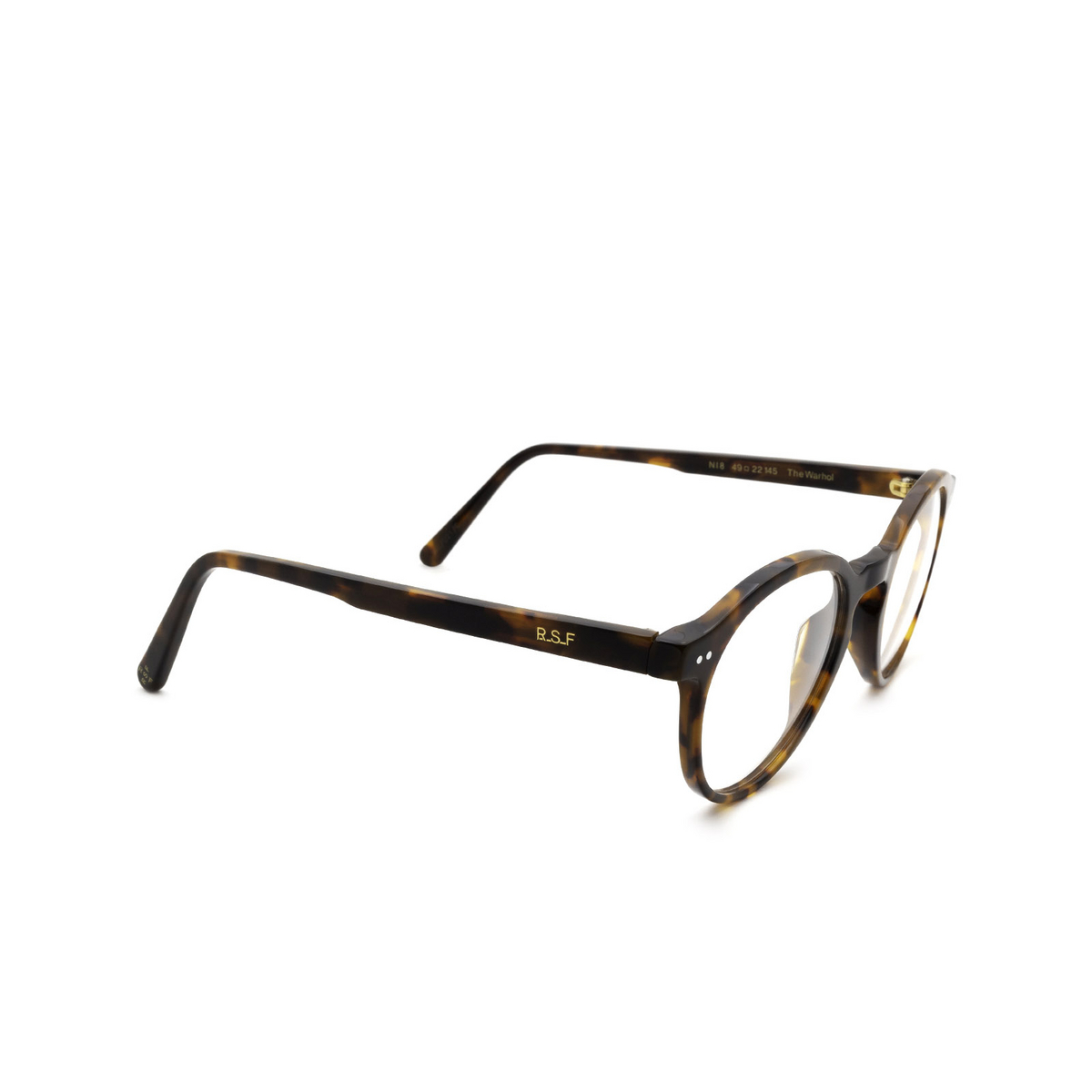 Retrosuperfuture® Round Eyeglasses: The Warhol Optical color NI8 Classic Havana - three-quarters view