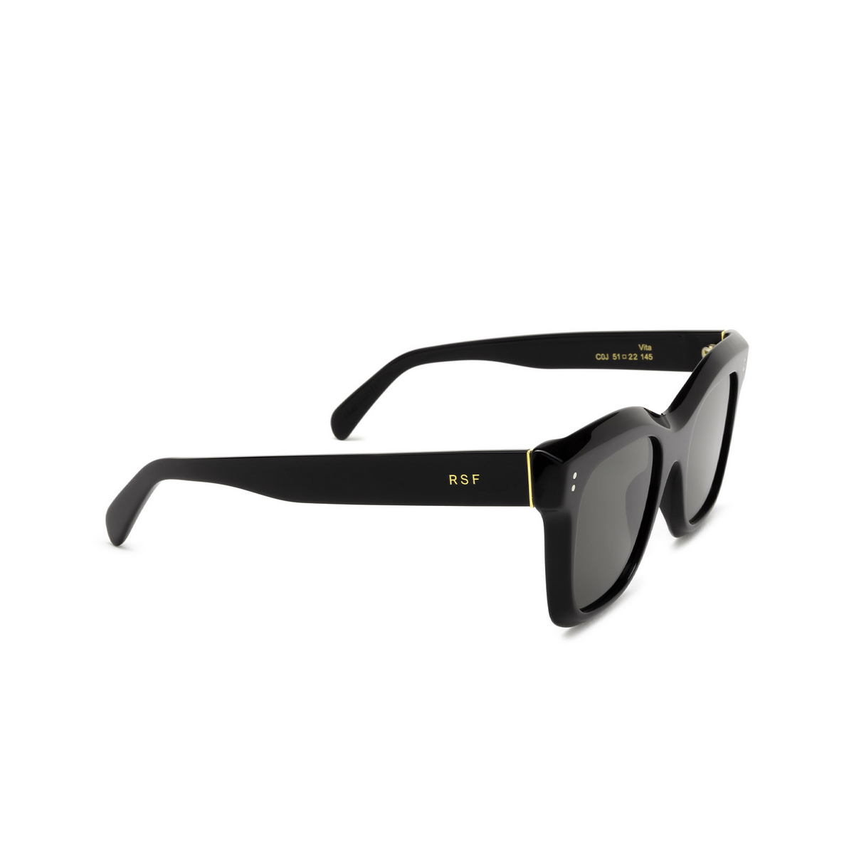 Retrosuperfuture® Square Sunglasses: Vita color Black C0J - three-quarters view.