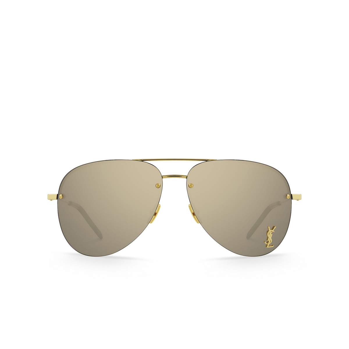 Saint Laurent® Aviator Sunglasses: CLASSIC 11 M color Gold 004 - front view.