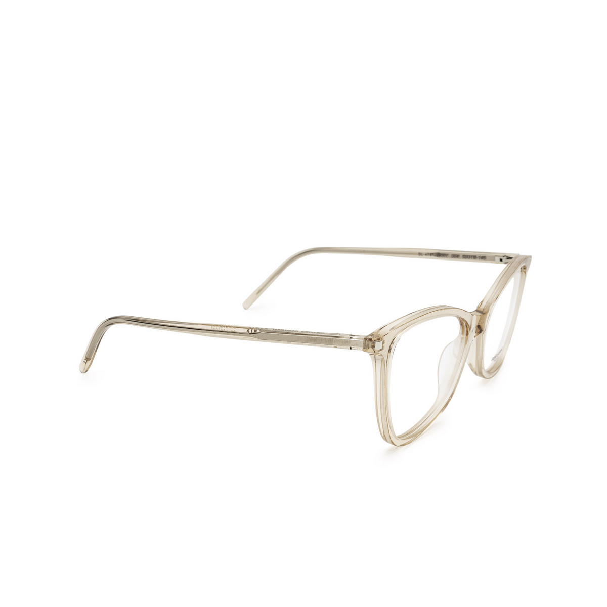 Saint Laurent® Irregular Eyeglasses: Jerry SL 478 color Nude 004 - three-quarters view.