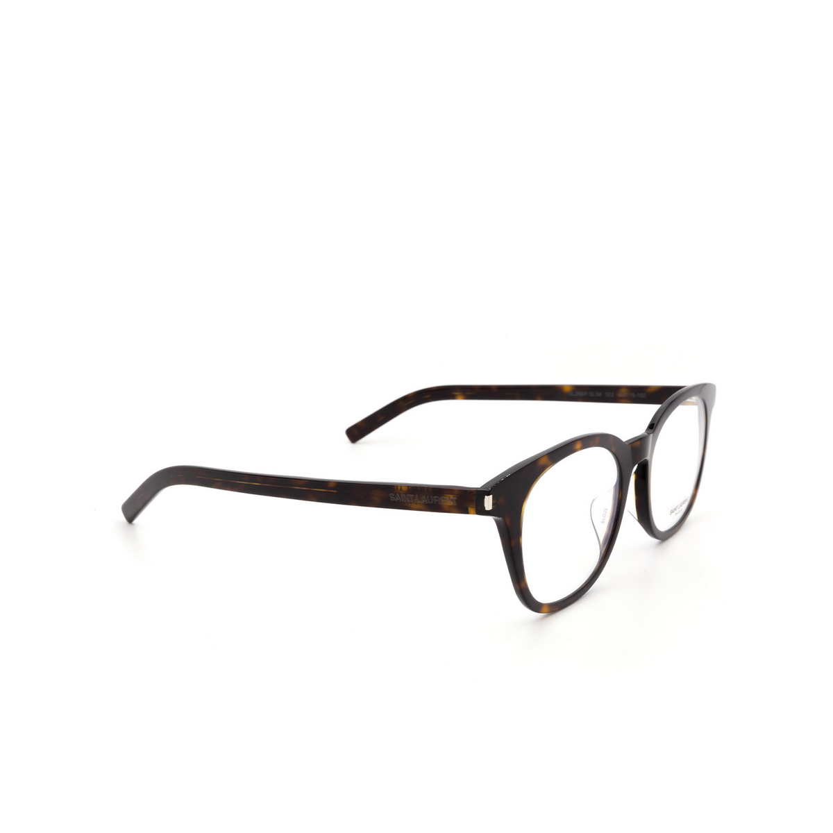 Saint Laurent® Square Eyeglasses: SL 289/F SLIM color Havana 002 - product thumbnail 2/3.