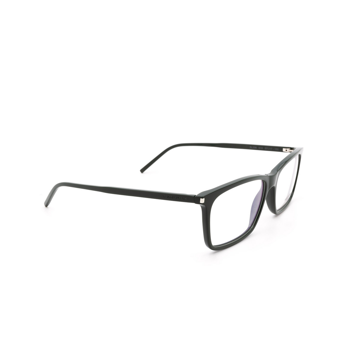 Saint Laurent® Rectangle Eyeglasses: SL 296 color Green 010 - product thumbnail 2/3.