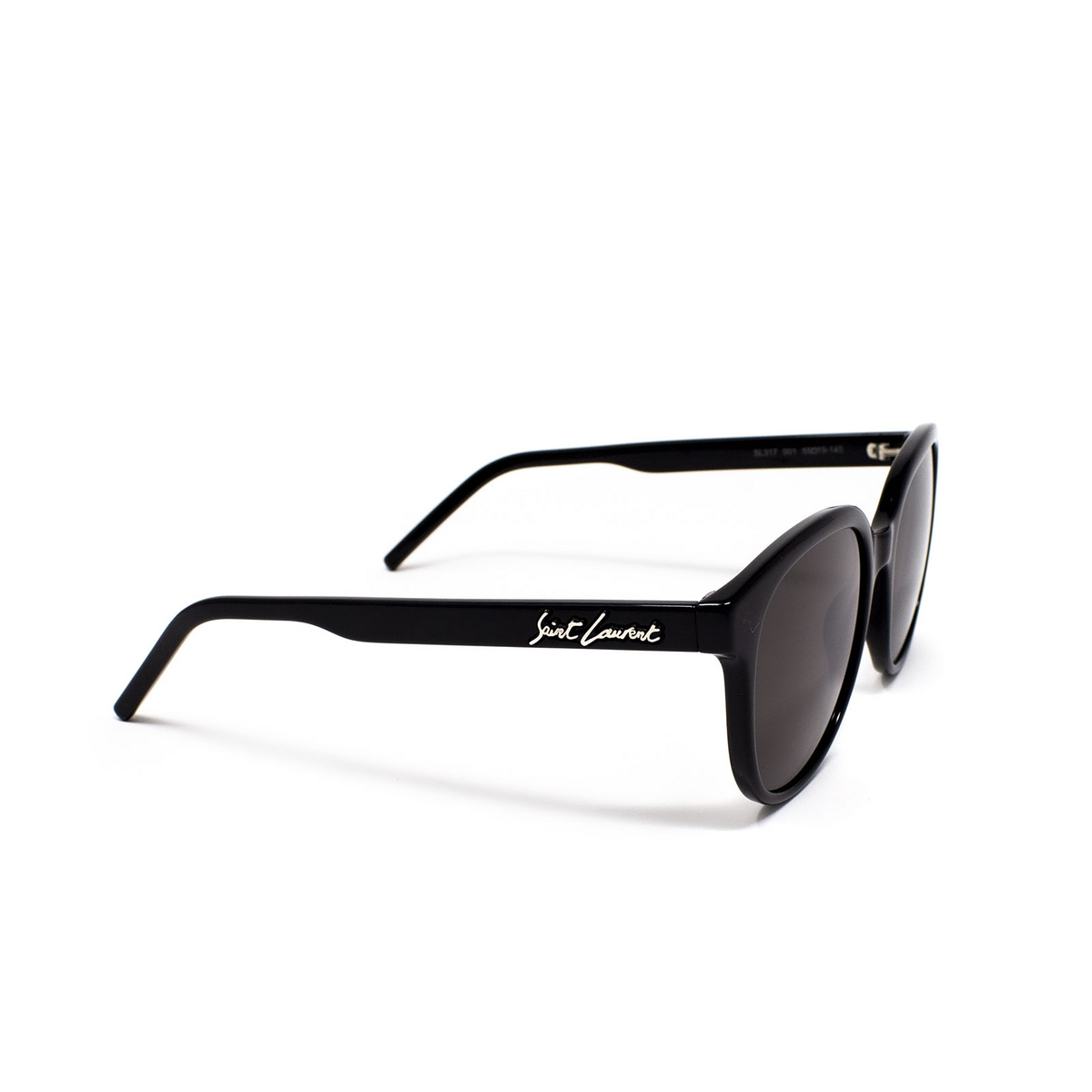 Saint Laurent SL 317 Sunglasses 001 Black - three-quarters view
