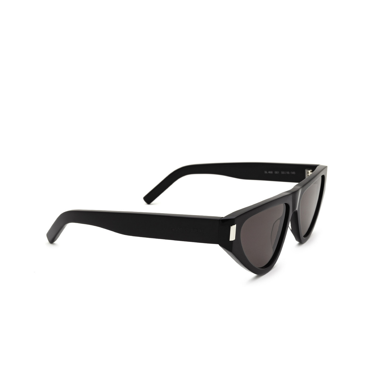 Saint Laurent® Irregular Sunglasses: SL 468 color Black 001 - three-quarters view.