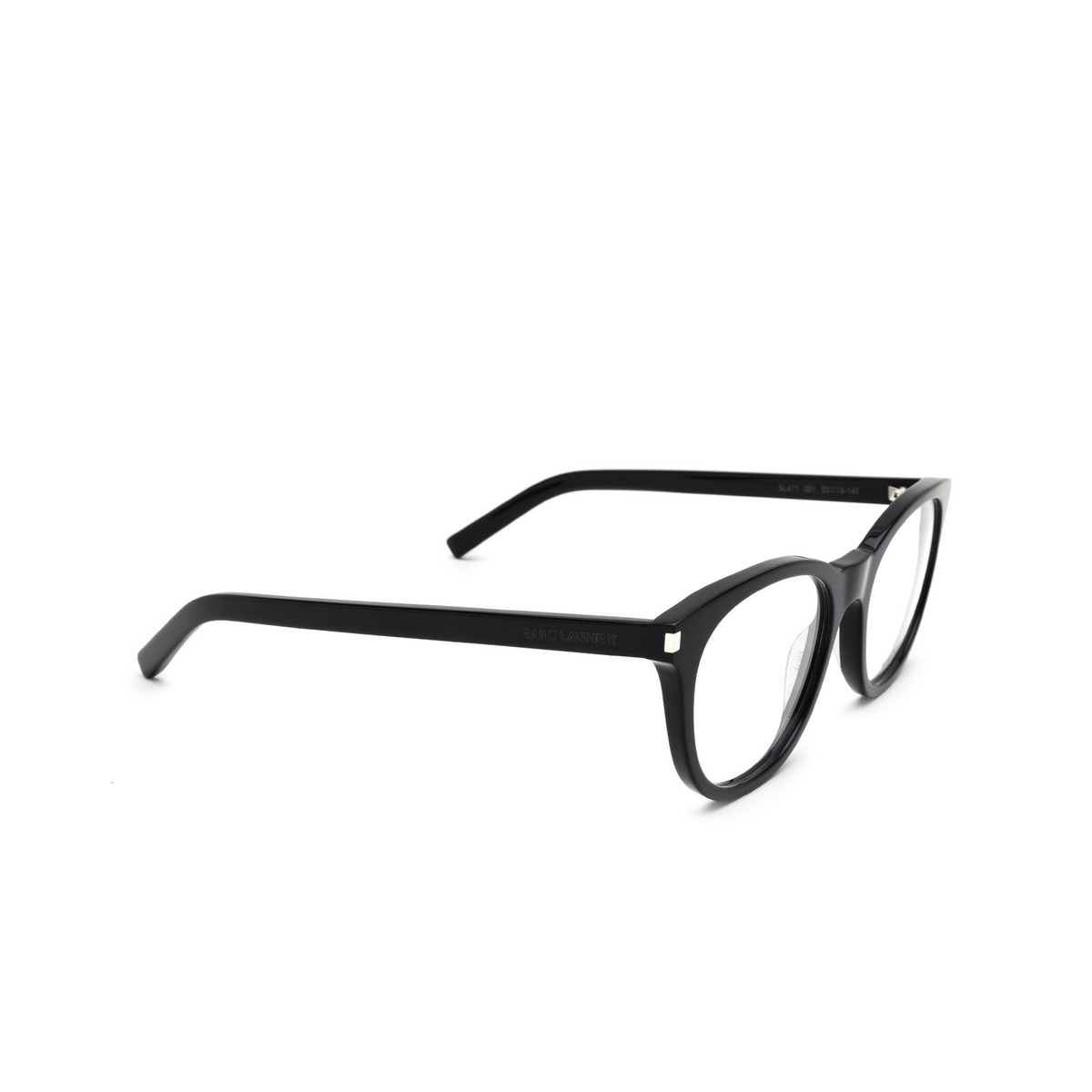 Saint Laurent SL 471 Eyeglasses 001 Black - three-quarters view