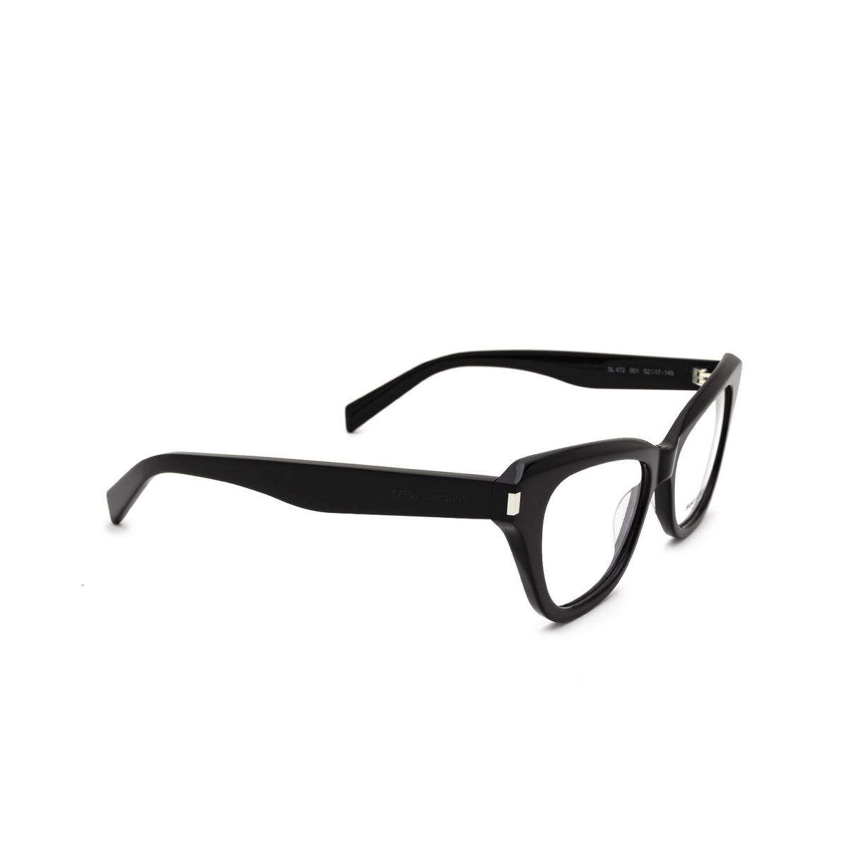 Saint Laurent SL 472 Eyeglasses 001 Black - three-quarters view